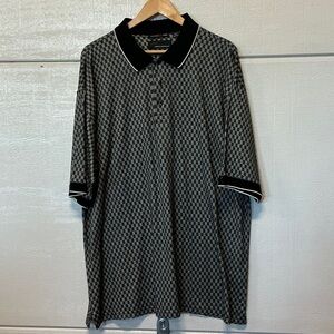 Attack Life by Greg Norman Black & Gray Checker Polo golf shirt